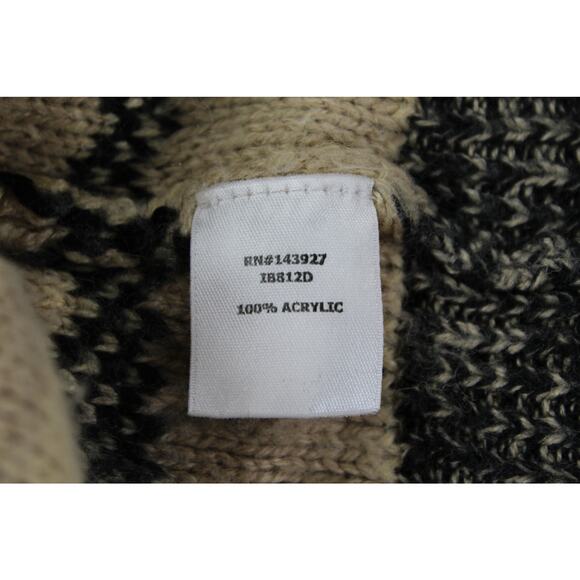 Charming Charlie Southwestern Shawl Collar Sweater Small Beige Black - Picture 4 of 7